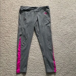 Gray and Pink North Face Leggings